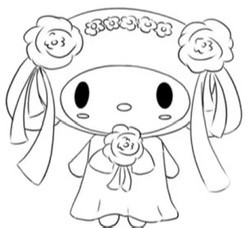 9月 港版三丽鸥 蕾丝纱裙婚纱美乐蒂小羊毛绒公仔挂件