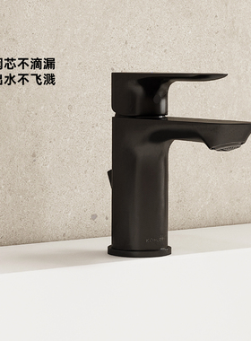 科勒卫生间利奥单把脸盆龙头（致巧款）冷热水龙头K-25102T-4F-BL