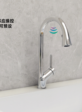 科勒希瑞厨房洗菜盆感应抽拉式水槽冷热水花洒龙头K-22898T-4-CP