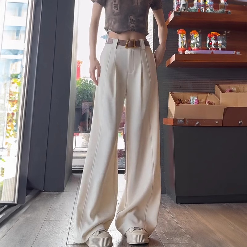 炸街西装裤子女大码胖mm显瘦