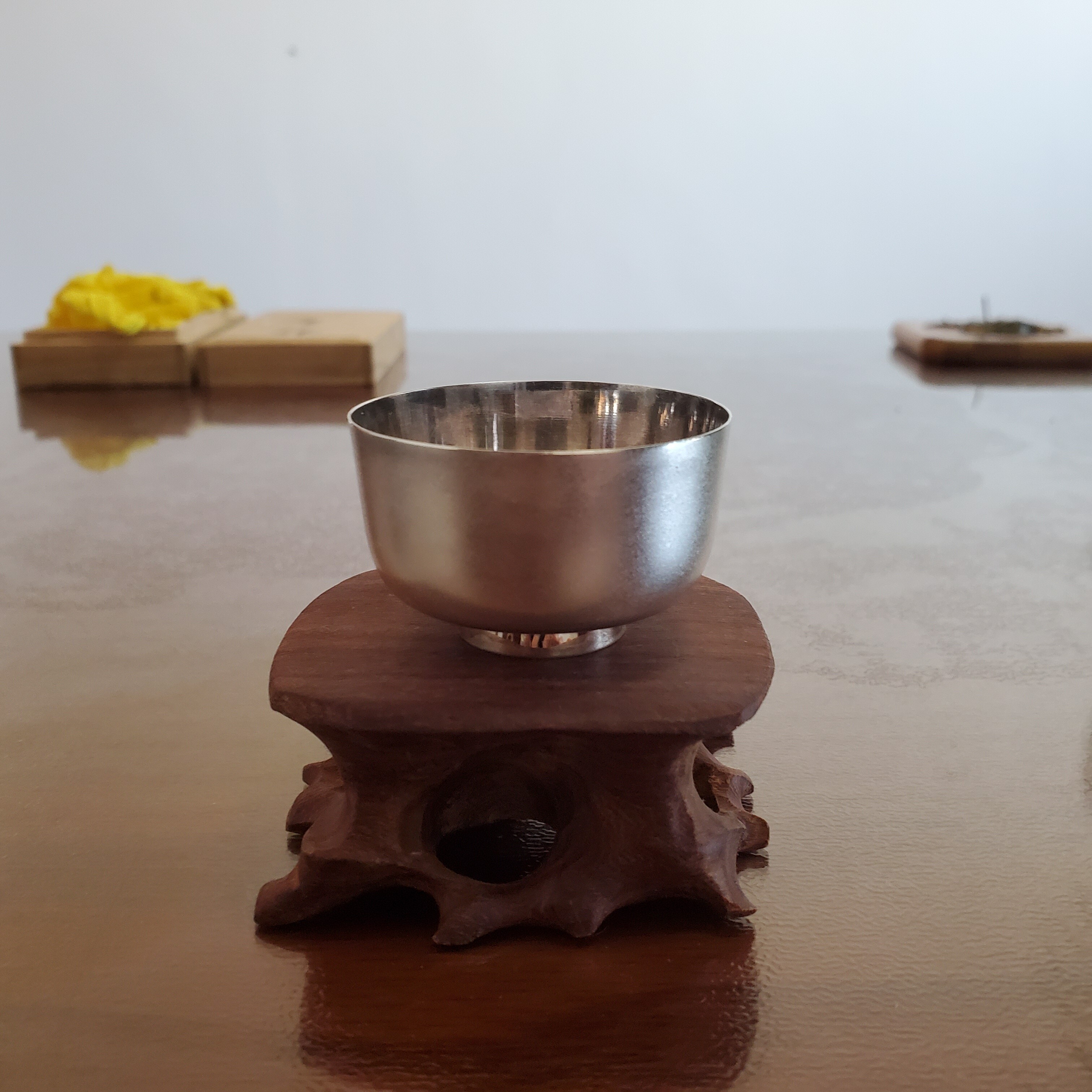 日本纯银酒杯小规格精致主人杯茶杯洋酒杯纯古堂出品1只
