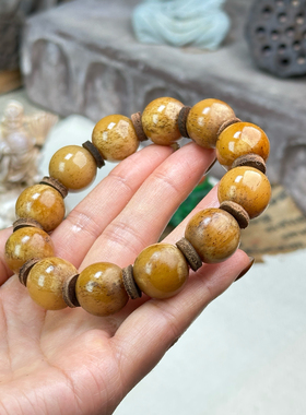 天然驼骨手串手链保真骆驼骨老型桶珠未脱脂瓷白血丝男女款佛珠念