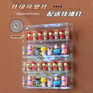 盲盒收展示挂墙上透架明公泡泡玛特196娃娃仔防尘手办纳展示盒大