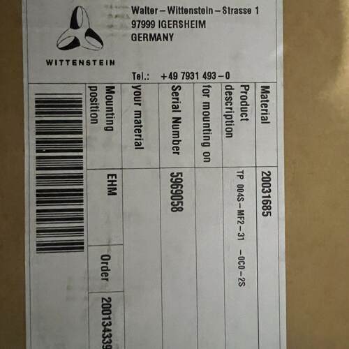 TP004S-MF2-31-0C0-2S WITTENSTEIN 工控传动减速机配件议价维修