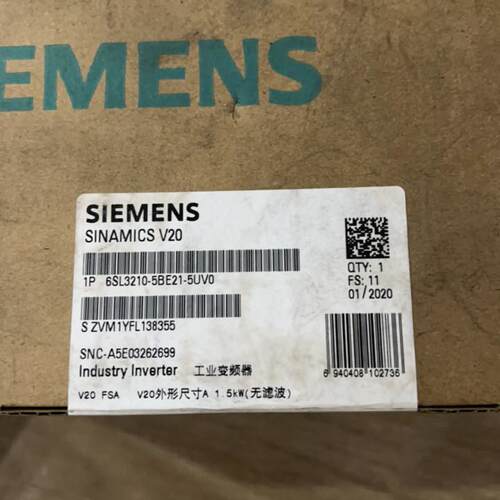 6SL3210-5BE21-5UV0 工业变频器 V20 FSA 1.5kW无滤波议价维修