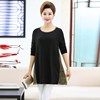 Large Women's wear spring clothes Long sleeve Add fertilizer XL Long sleeve Korean Edition Mid length version Easy 220 middle age Fat mother