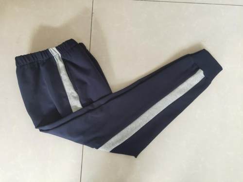 订做中小学生深藏蓝色浅灰收紧口