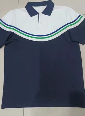 天立学校藏蓝校服夏季纯棉短袖T恤初高中POIO衫上衣加校徽可定制