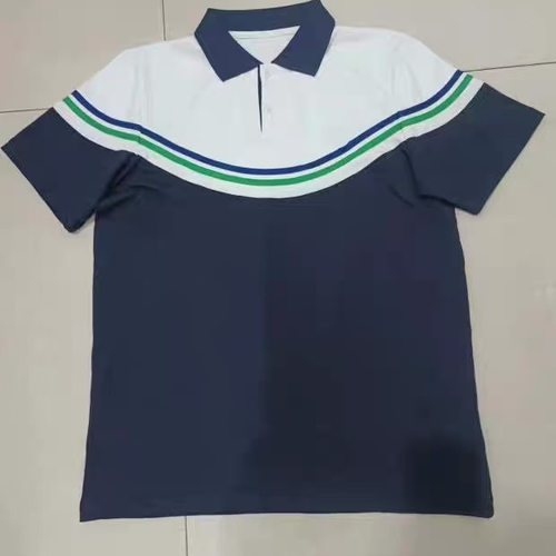 天立学校藏蓝校服夏季纯棉短袖T恤初高中POIO衫上衣加校徽可定制