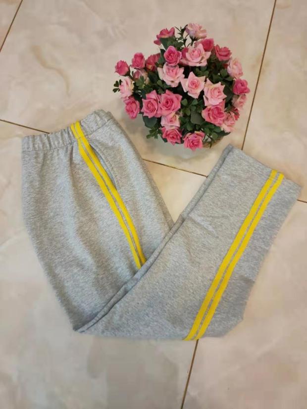 纯棉黄色二道杠运动裤校服