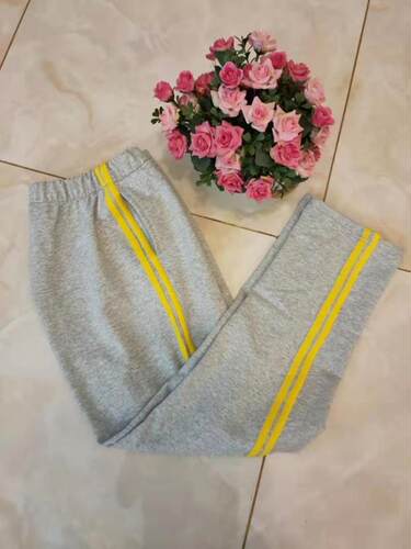 纯棉黄色二道杠运动裤校服