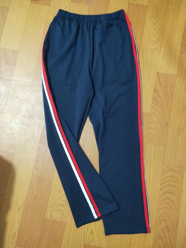 订做中小学生深藏蓝红白校裤子