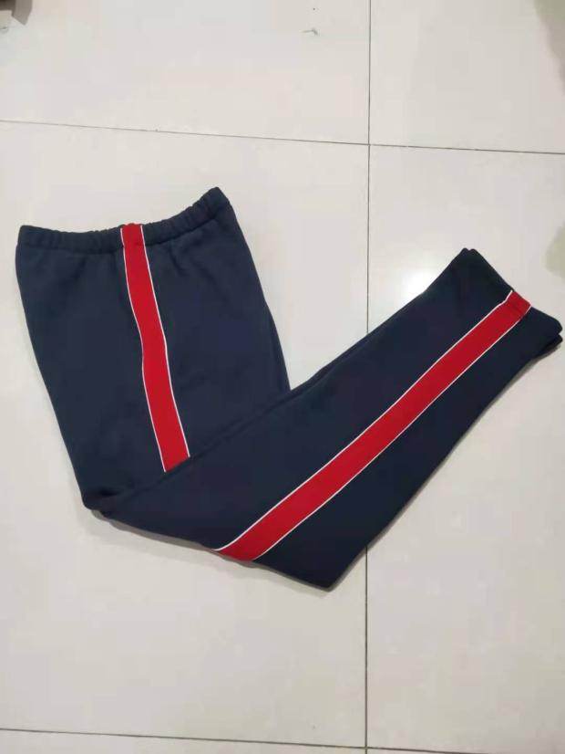 订做加绒加厚深藏蓝色夹校服裤子