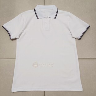 上海松江区初中小学校男女同款白色珠地棉校服短袖T恤Polo衫上衣