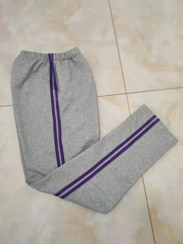 夏秋季紫色杠全棉直冬加绒校服