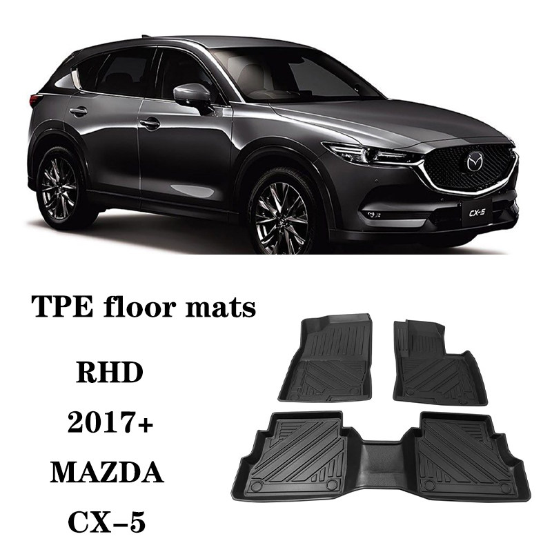 适用Mazda马自达CX-5 CX5右舵肽港版脚垫TPE橡胶防水后备箱尾箱垫