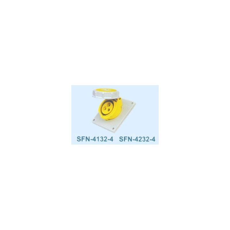 SFE防水工业插座SFN-4232-4 32A 三极暗装斜座 IP67 三芯插座