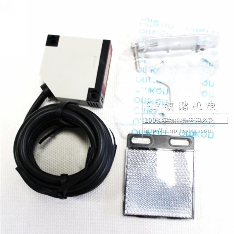 正品沪工光电开关E3JK-R4M1 直流DC24V 反馈反射型 带反射板