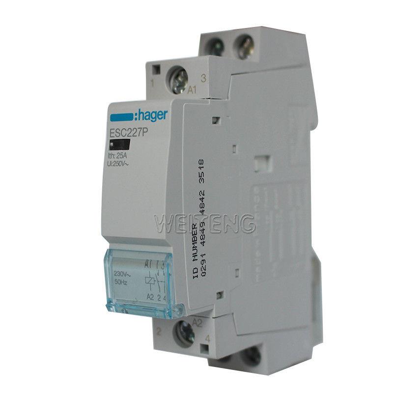 hager家用接触器 ESC227P静音智能照明ES210窗帘控制触点常开常闭