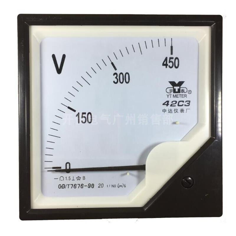 面板指针式直流型电压表 42C3-100V 250V 400V