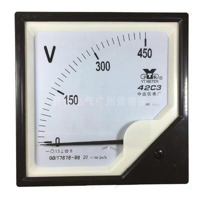 面板指针式直流型电压表 42C3-100V 250V 400V