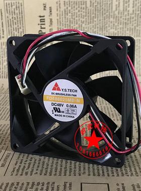 Y.STECH FD488025MB-N 48V 8025 0.06A 三线变频器风扇