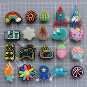 配饰crocs鞋 花鞋 扣鞋 洞洞鞋 上装 饰智必星配件可爱卡通立体LED闪灯