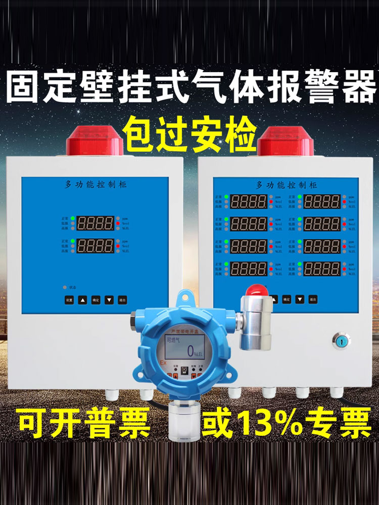 天然气可燃气体工业固定报警器喷漆房饭店煤气一氧化碳泄漏探测仪