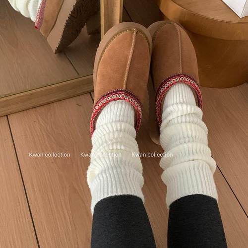 秋冬针织白色堆堆袜中筒踩脚袜套