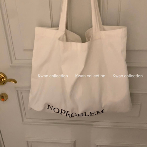 英文NOPROBLEM文艺简约帆布包