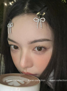 KWAN韩国ins网红银色蝴蝶结发夹刘海夹子高端小众新款发饰头饰女