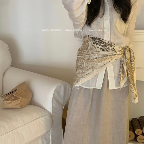 秀智同款法式复古多种戴法大方巾