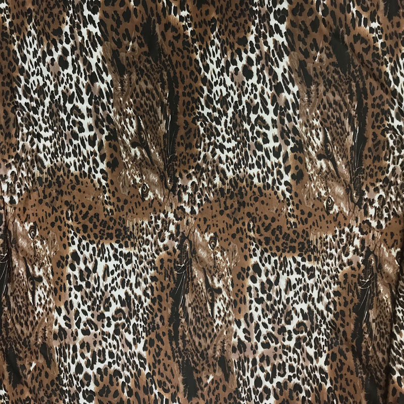 冰丝豹纹头印花面料 弹力拉丁舞蹈裙子 紧身衬衫打底裤连衣裙布料