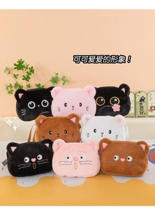 跨境卡通毛绒包包可爱卡通小花猫斜挎包女孩毛茸茸配饰包儿童包包