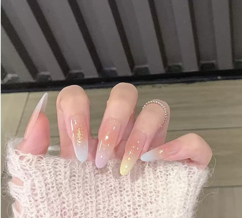 糖果色可爱少女童趣美甲方头小清穿戴甲/甲片