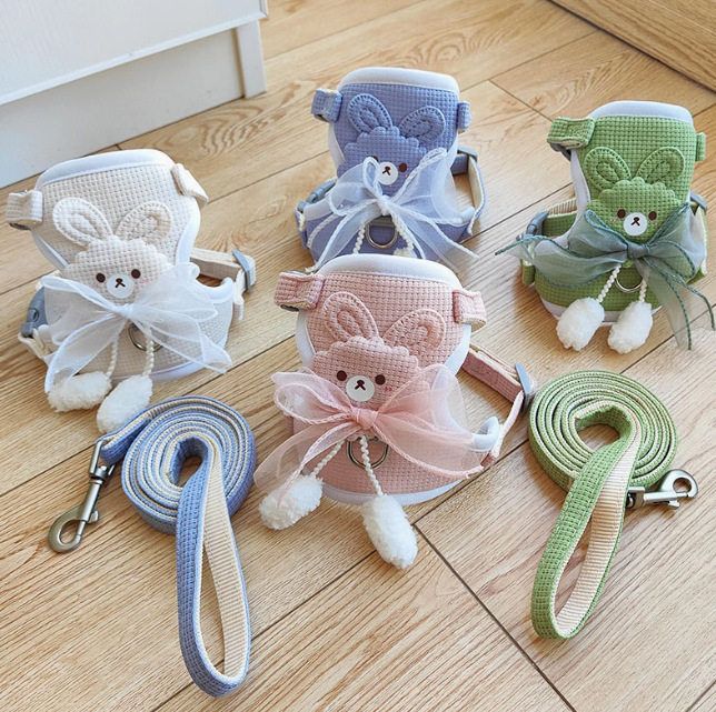 狗狗牵引绳背心式小型犬泰迪比熊狗链子遛猫咪胸背带狗绳宠物用品