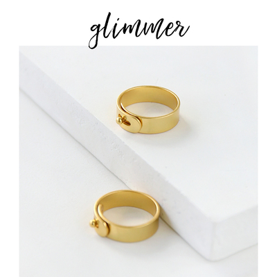 铜镀金法式简约搭扣戒指