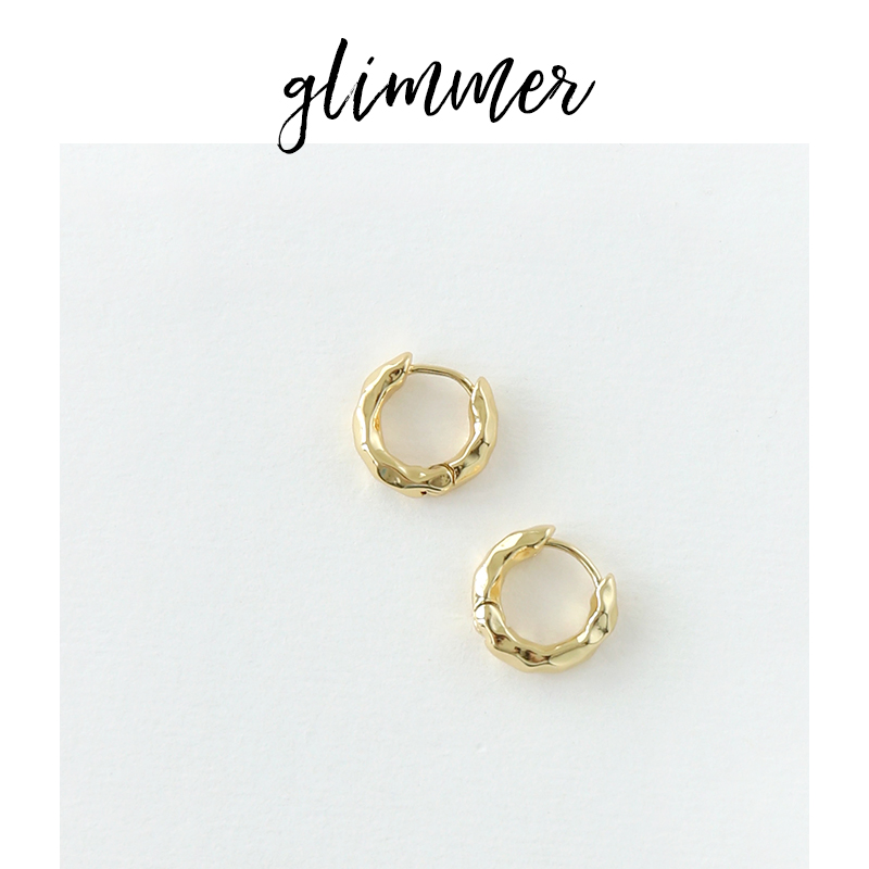 铜镀金肌理感法式圈圈耳环