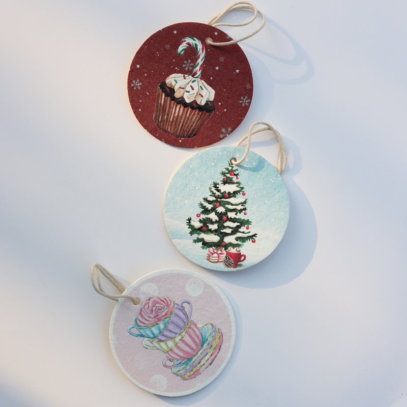 压缩木浆棉洗碗刷去油污圣诞限定