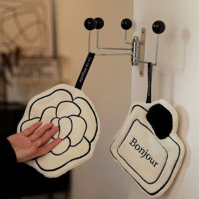 香水瓶设计法式刺绣擦手巾双层厚