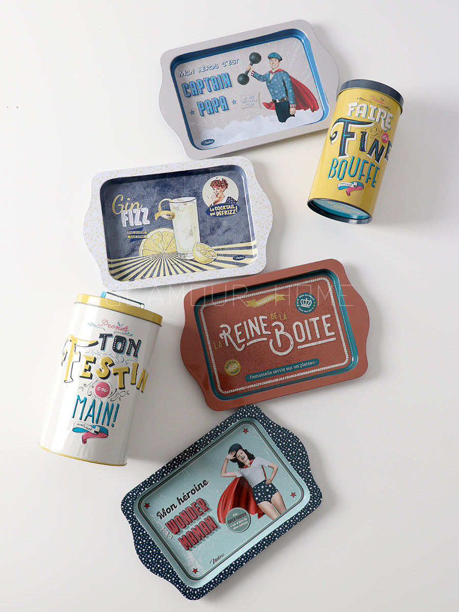 法式新款 金属小托盘糖果糕点咖啡甜品下午茶盘子 高档双面印刷