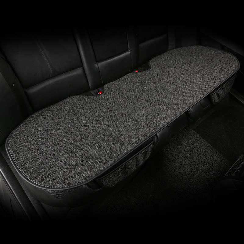 汽车后排坐垫冬季无靠背四季车用车垫子棉麻单片短毛绒冰丝三人座