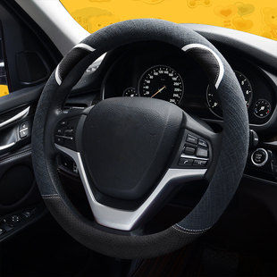夏季韩国女士车用方向盘套透气四季通用防滑可爱吸汗布艺汽车把套