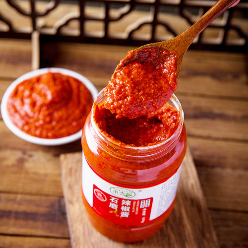 安徽特产超辣石磨瓶装酱糊拌辣椒