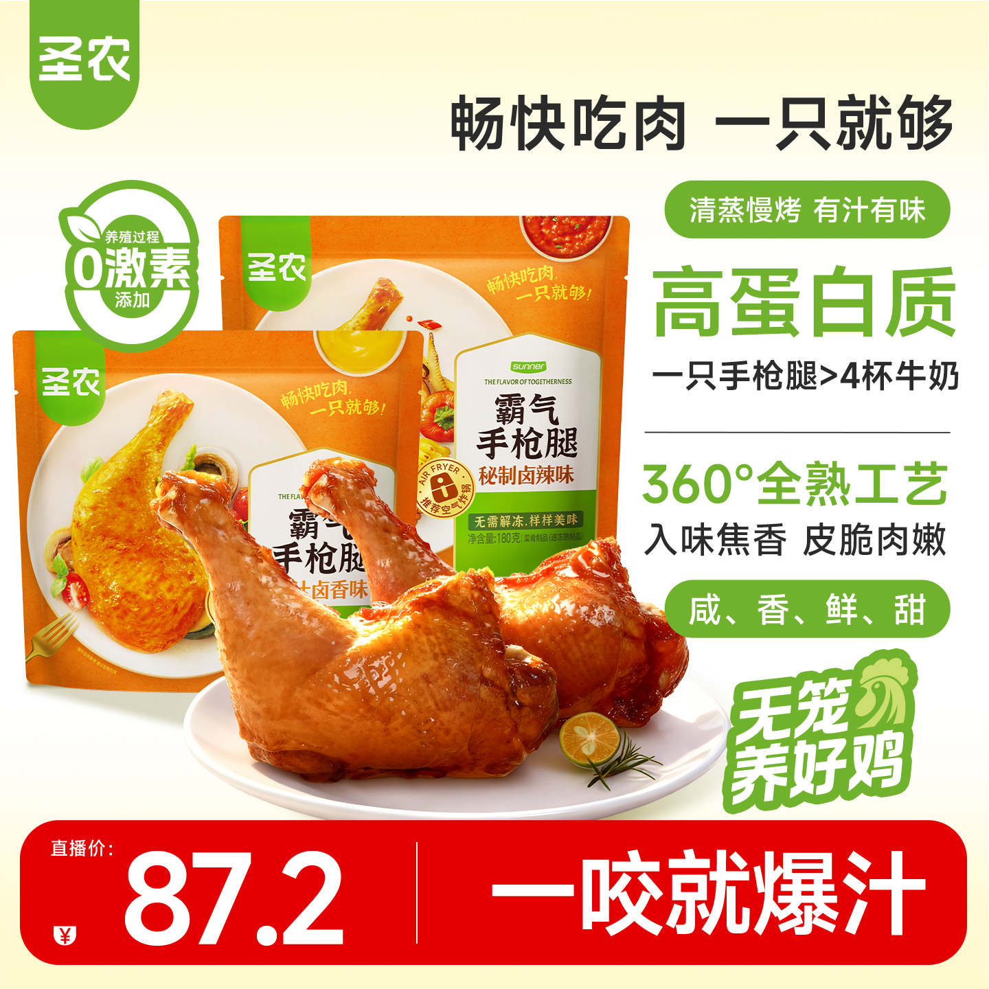 超大鸡腿，微波加热