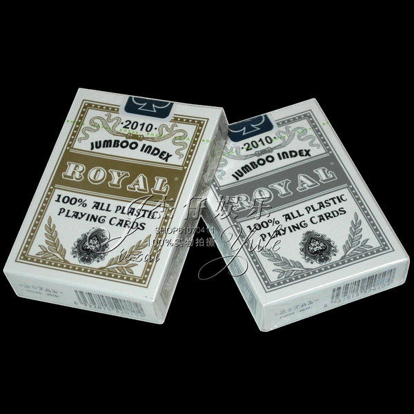 ROYAL2010小字塑料牌PVC红色百家乐三国杀扑克牌德州扑克金色四角