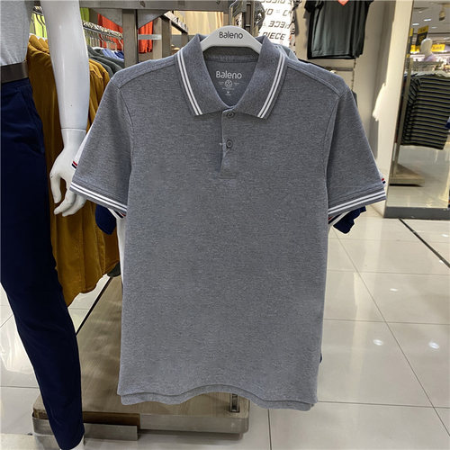 夏季撞色翻领印花短袖t恤polo衫