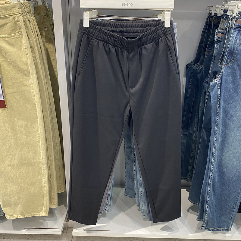 班尼路松紧腰抽绳休闲裤弹力长裤