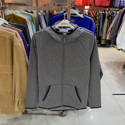 班尼路运动休闲加绒连帽卫衣外套