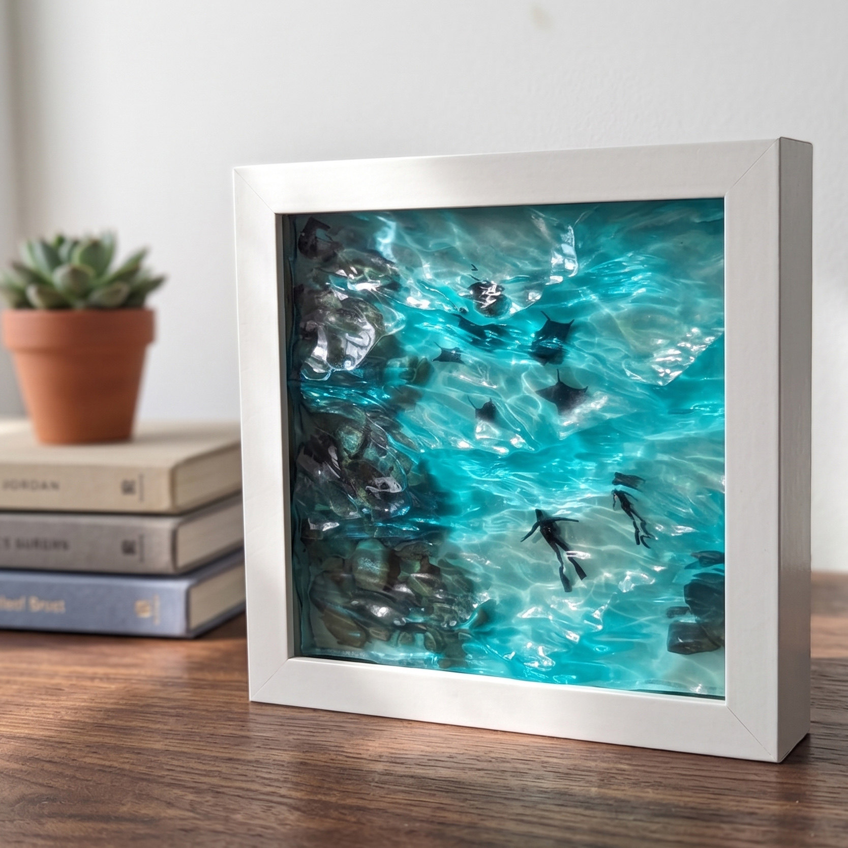 3D立体海洋桌面树脂摆件海浪挂画